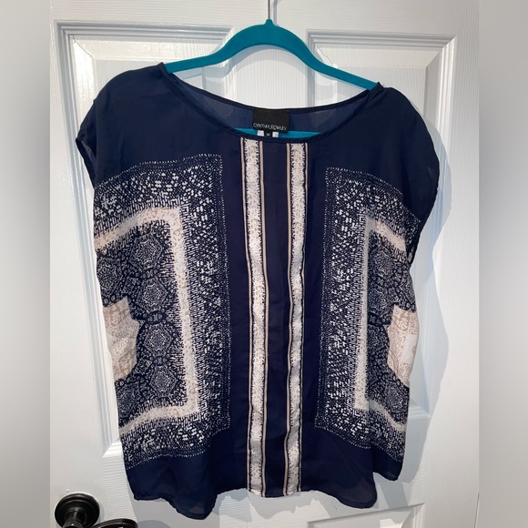 Cynthia Rowley Scarf Print Loose Blouse Size M - Picture 1 of 5